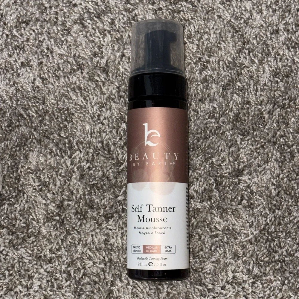 NEW Beauty by Earth Self Tanner Mousse Medium To Dark Shade, 7.5 fl oz Exp 12/26